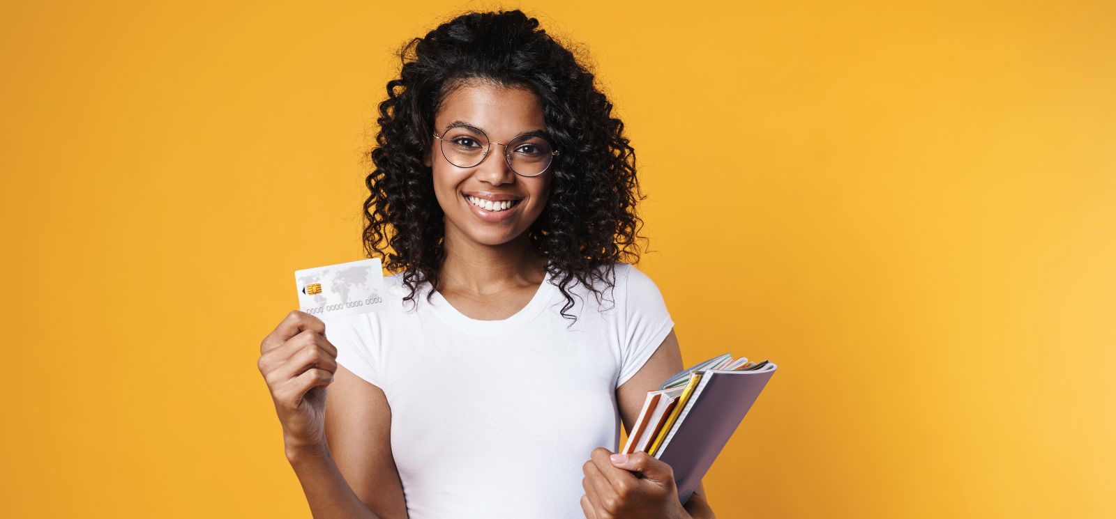 Student checking with debit card.